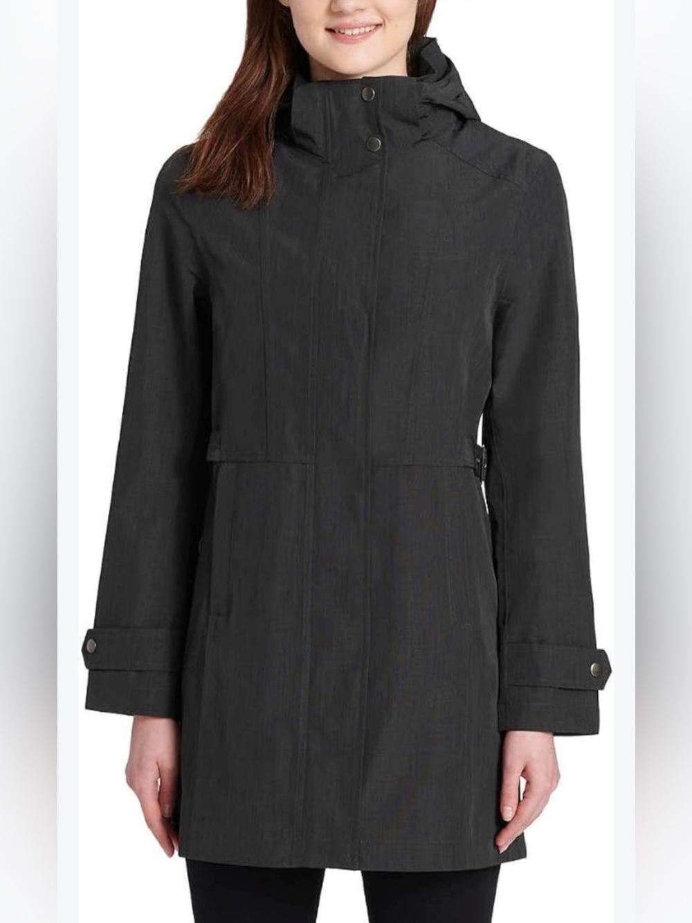 Kirkland Signature Black Hooded Trench Coat. XL